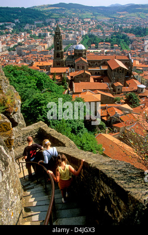 Le-Puy-En-Velay, Abfahrt des Saint Jacques de Compostelle-Weges, Haute Loire, Auvergne, Frankreich Stockfoto