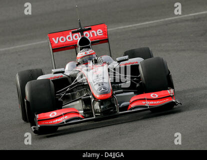 Finnische Formel-1-Pilot Heikki Kovalainen McLaren Mercedes während Testfahrten in Jerez De La Frontera, Spanien, 10. Februar 2009 abgebildet. Foto: Felix Heyder Stockfoto