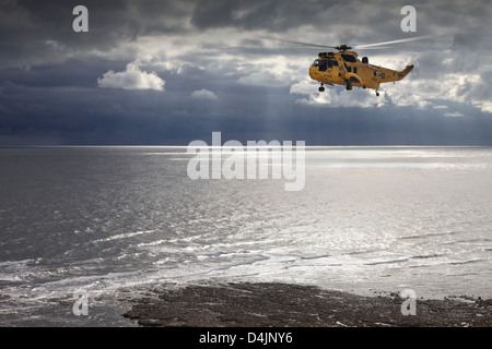 RAF Royal Air Force Sea King Search and Rescue Helikopter Stockfoto