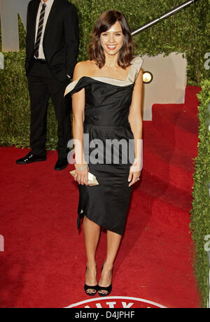 US-Schauspielerin Jessica Alba kommt in der Vanity Fair Oscar Party im Sunset Towers in Los Angeles, CA, United Statess, 22. Februar 2009. Foto: Hubert Boesl Stockfoto