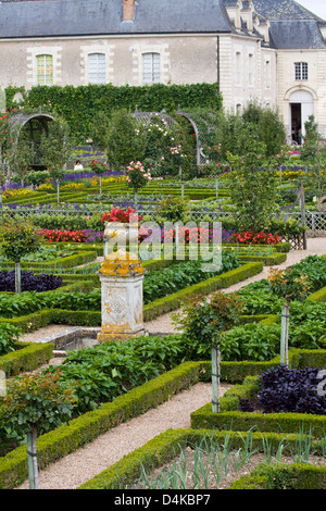 Teil der Renaissance-Küche-Garten in Villandry, Loiretal, Frankreich Stockfoto