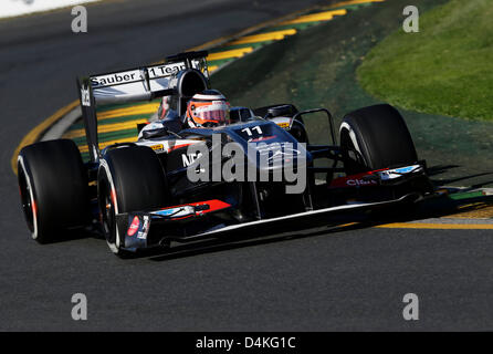 Melbourne, Australien. 15. März 2013. Motorsport: FIA Formel 1 Weltmeisterschaft 2013, Grand Prix von Australien, #11 Nico Hülkenberg (GER, Sauber F1 Team), Credit: DPA/Alamy Live-Nachrichten Stockfoto