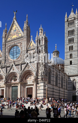 Siena, Italien, Touristen vor dem Dom von Siena Stockfoto