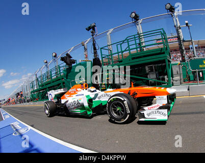 Melbourne, Australien. 15. März 2013. Formel 1 australischen Grand Prix-Praxis. Formel 1-Australien in Melborne 15.03.2013, Adrian Sutil, Team Sahara Force India, Foto: Mspb / Damir Ivka/Dpa/Alamy Live-Nachrichten Stockfoto