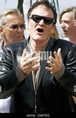 US-Regisseur Quentin Tarantino posiert vor der Pressekonferenz auf dem Film? Inglourious Basterds? bei den 62. Filmfestspielen in Cannes, Frankreich Mai 20. 2009. Foto: Hubert Boesl Stockfoto