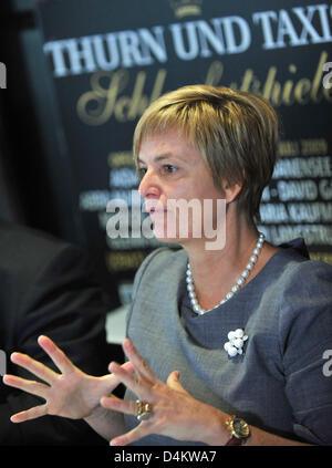 Gloria Princess von Thurn und Taxis, abgebildet auf einer Pressekonferenz für die Thurn und Taxis schloss Festival 2009 in München, 22. Mai 2009. Das Festival statt findet vom 17. bis 26. Juli 2009 in Regensburg, Deutschland. Foto: ANDREAS GEBERT Stockfoto