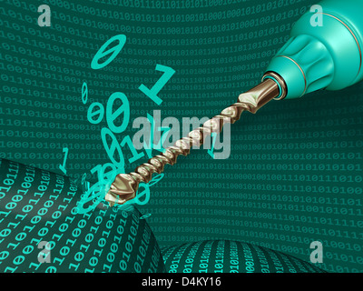 Abbildung mit Data-Mining von Computerinformationen Stockfoto