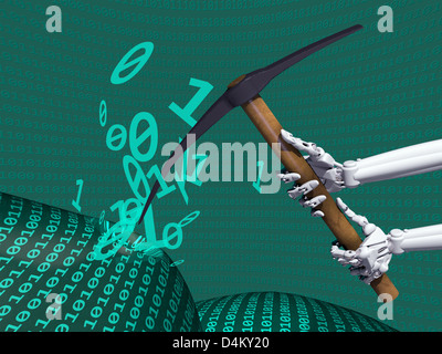 Abbildung mit Data-Mining von Computerinformationen Stockfoto