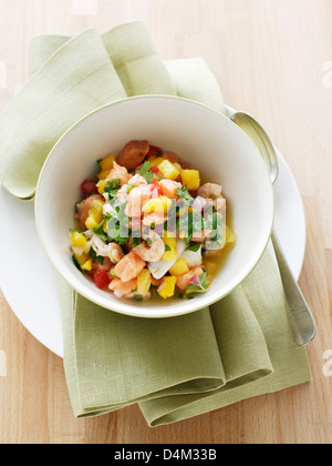 Schüssel mit Meeresfrüchten ceviche Stockfoto