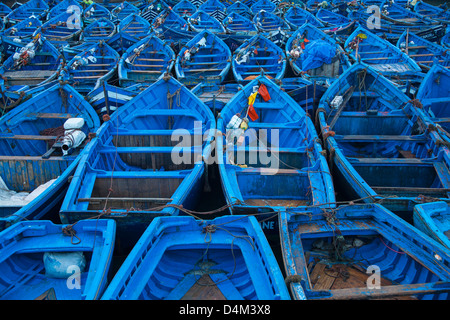 Blauen Boote im Hafen angedockt Stockfoto