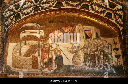 Eines der Mosaiken in der Kirche des Heiligen Erlösers in Chora (Chora Museum) in Istanbul, Türkei, eine byzantinische Kirche Stockfoto