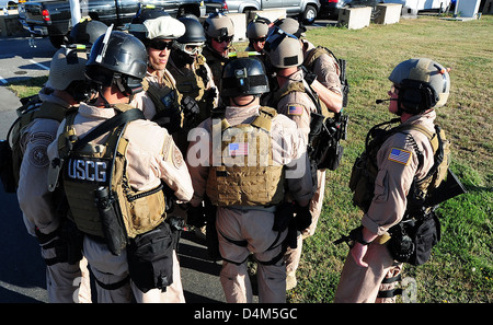 MSST 91104 trainiert auf Coast Guard Island Stockfoto