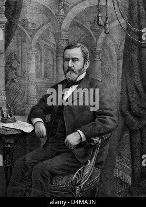 General Grant: in seiner Bibliothek, seine Memoiren zu schreiben, 1885 Stockfoto