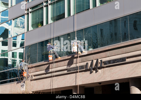 Hochhaus-Fensterputzer - USA Stockfoto