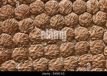 Usman Kurea, Pakistan, getrockneten Kuhdung in einem Haeuserwand Stockfoto