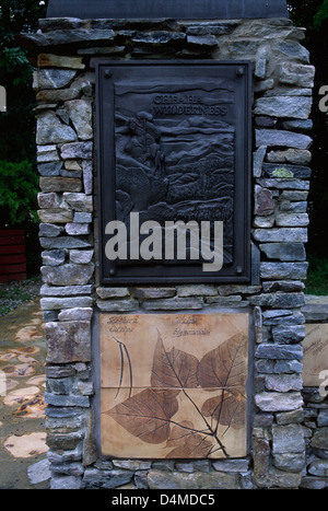 Pinhoti Trail Skulptur Torbogen, Cheaha State Park, Alabama Stockfoto