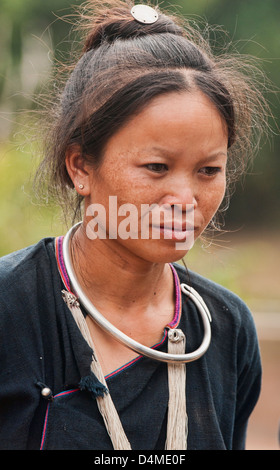 Porträt einer Frau, Luang Nam Tha, Laos Lanten Stockfoto