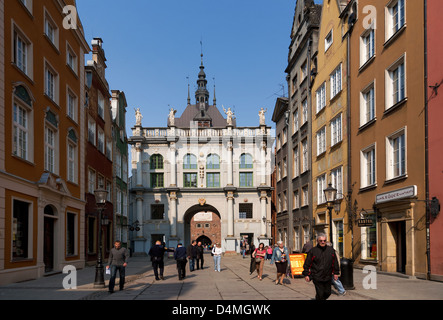 Danzig, Polen, Long Street und das goldene Tor in der Altstadt von Danzig Stockfoto