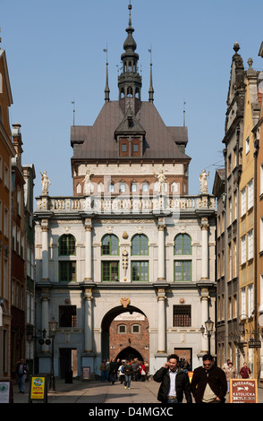 Danzig, Polen, Long Street und das goldene Tor in der Altstadt von Danzig Stockfoto