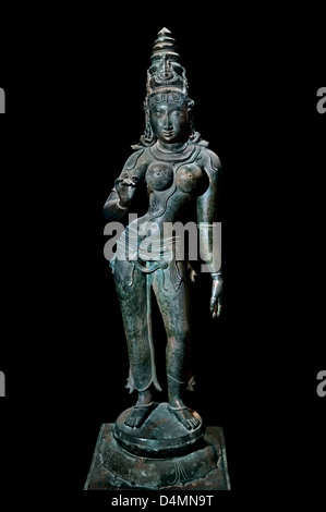 Sivakamasundari 12. Jahrhundert Avanparuttiyur Thanjavur Indien Hindu Bronze Statue Stockfoto