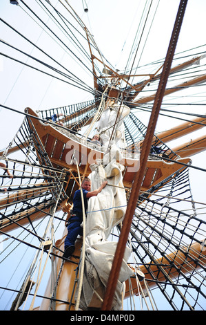 Kandidaten der Offizier an Bord der Viermastbark Eagle Stockfoto