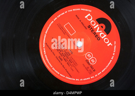 Polydor Plattenlabel auf einer Schallplatte LP Stockfoto