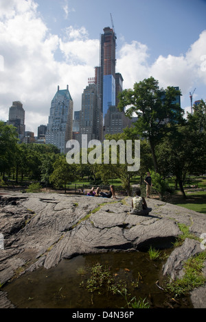 Central Park South und West 59th Street in New York Stockfoto