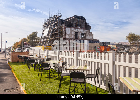 Ein Straßencafé in Tuam Street, im Zentrum von Christchurch, Neuseeland. Stockfoto