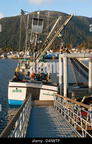 Sitka, Alaska anzeigen 16. März 2013 von der Stern und Ausrüstung auf eine Sac Roe Hering Handtasche Seiner. Stockfoto