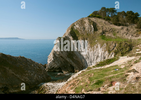 Die Stair Hole in der Nähe von Lulworth Cove, Jurassic Coast, Dorset. Stockfoto