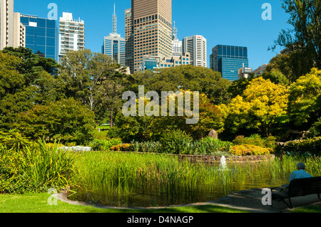 Idyllischen Weiher in Fitzroy Gardens, Melbourne, Victoria, Australien Stockfoto