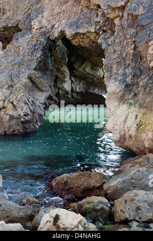 Die Stair Hole in der Nähe von Lulworth Cove, Jurassic Coast, Dorset. Stockfoto