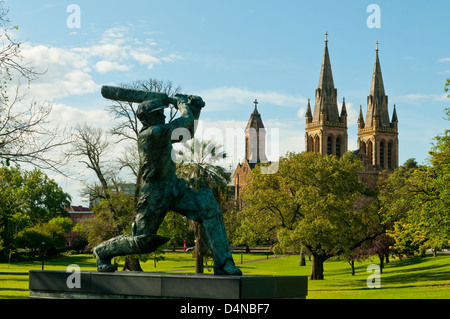 Statue von Sir Don Bradman, Adelaide, South Australia, Australien Stockfoto