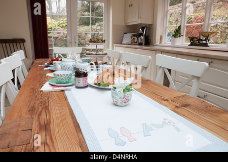 Gemütliche Innenräume im Wye Valley Lodge, ein großes Haus für Familie und Gruppe-Ferienwohnung im Wye Valley, Gloucestershire. Stockfoto