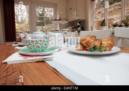 Gemütliche Innenräume im Wye Valley Lodge, ein großes Haus für Familie und Gruppe-Ferienwohnung im Wye Valley, Gloucestershire. Stockfoto