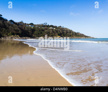 Der schöne Sandstrand in Carbis Bay in der Nähe von St Ives Cornwall England UK Stockfoto