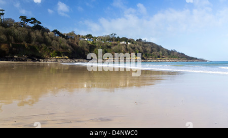 Der schöne Sandstrand in Carbis Bay in der Nähe von St Ives Cornwall England UK Stockfoto