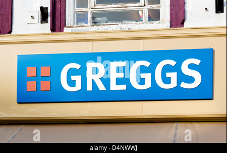 Greggs Bäckerei Filiale in Melton Mowbray, Leicestershire, UK Stockfoto