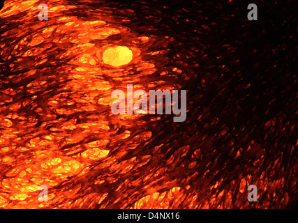 heiße Lava Vulkan Mauna Kea, Hawaii fließt die großen Insel Pazifischen Ozean Mountain Peak Caldera coole Vergangenheit ausbrechen roter Fluss Stockfoto