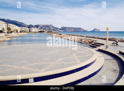Die Promenade. Altea, Provinz Alicante, Comunidad Valenciana, Spanien. Stockfoto