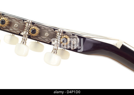 Kopfplatte einer Gitarre Stockfoto