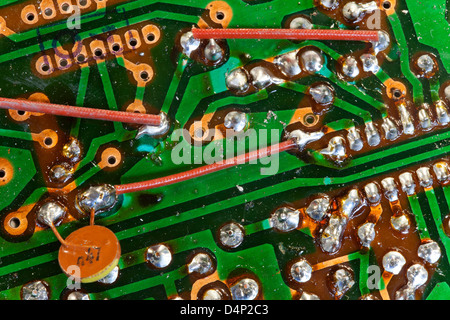 Berlin, Deutschland, Nahaufnahme einer Leiterplatte Stockfoto