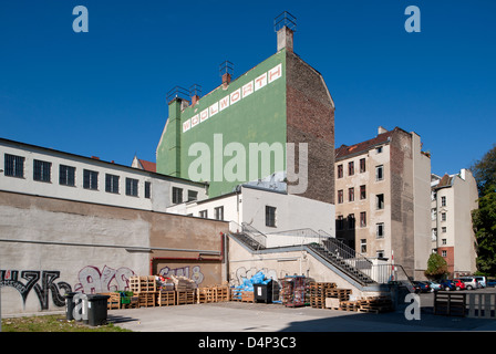 Berlin, Deutschland, Woolworth Inschrift aus einem Abflussrohr Stockfoto