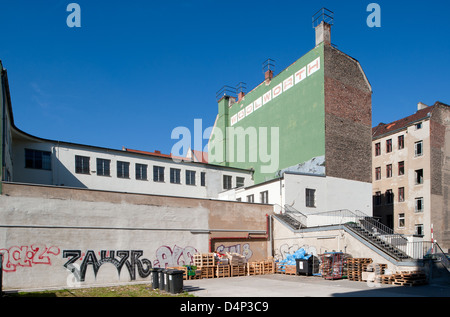 Berlin, Deutschland, Woolworth Inschrift aus einem Abflussrohr Stockfoto