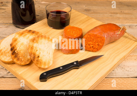 Herzhafte Sobrasada, eine traditionelle spanische Brotaufstrich Stockfoto