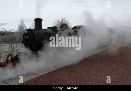 Strathspey Steam Train Bahnhof Aviemore Schottland März 2013 Stockfoto