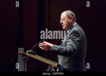 Würzburg, Deutschland, SPD-Kanzlerkandidat Peer Steinbrück am Dinner-Rede in der CCW Stockfoto
