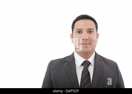junges Unternehmen Mann Porträt isoliert auf weiss Stockfoto