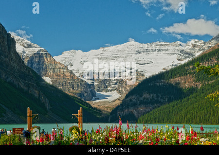 Lake Louise und Victoria Gletscher, Banff Nationalpark, Alberta, Kanada Stockfoto