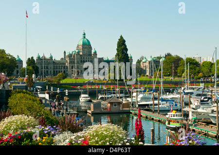 Parlamentsgebäude, James Bay, Victoria, Vancouver Island, British Columbia, Kanada Stockfoto